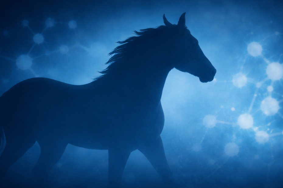 Ogier na niebieskim tle. Białka